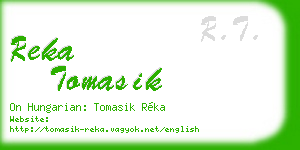 reka tomasik business card